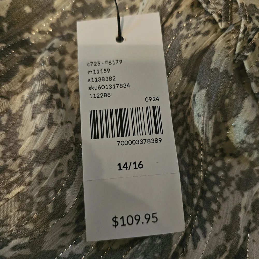 Lane Bryant Light Gray Snake-Print V-Neck Midi Dress Plus Size Light Weight - Picture 2 of 3